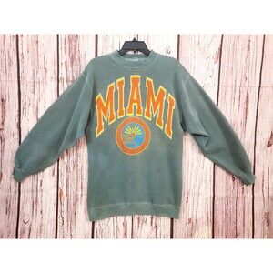 Miami VTG Medium Retro Seal of Florida Cheetah Sweatshirt 90s Crew Thrashed